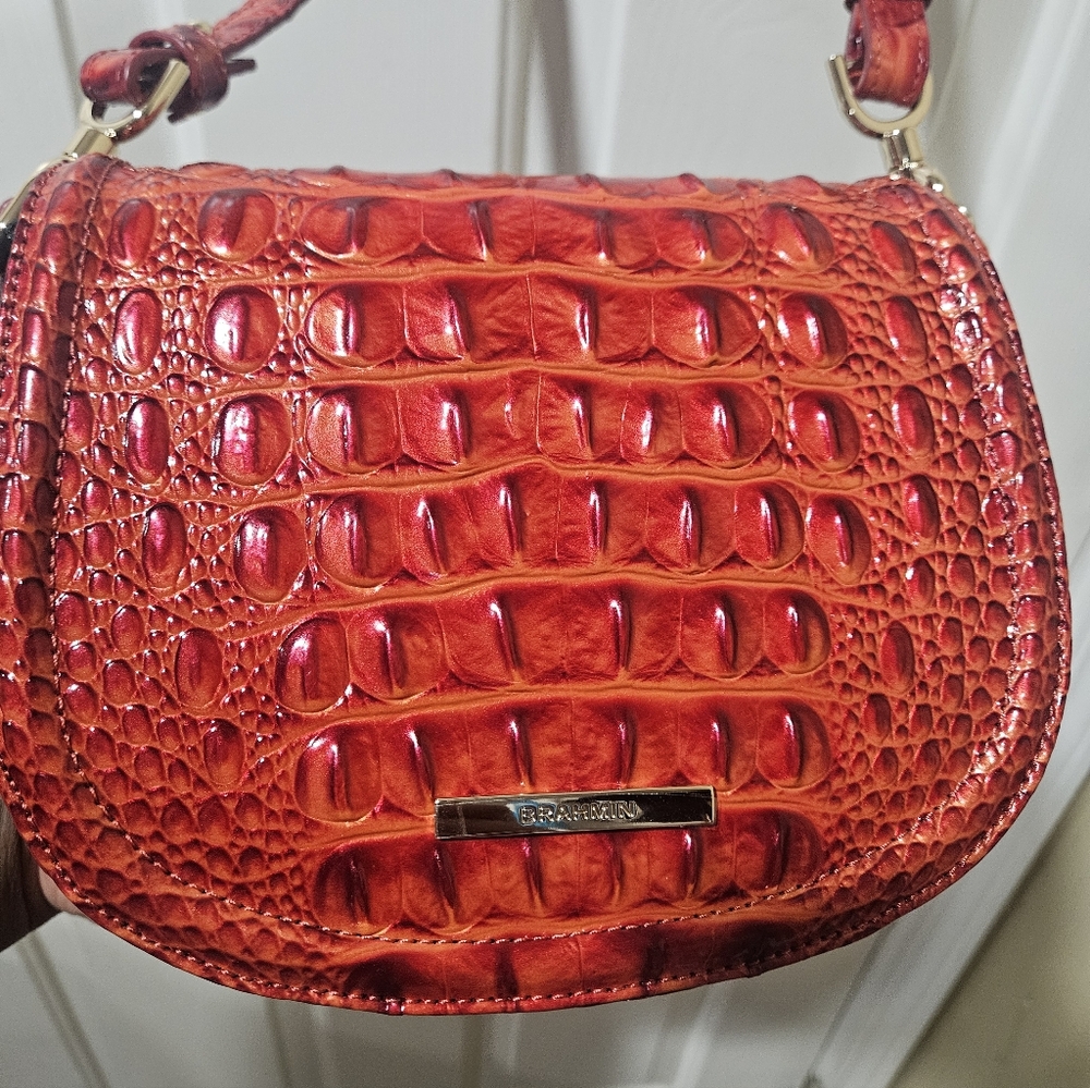 Brahmin Briar Radiant Red Melbourne Crossbody Bag - NWT - Picture 3 of 11